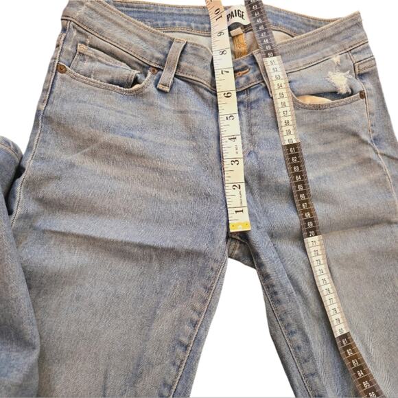 Paige Distressed Straight Light Wash Stretch Jeans Size 26 - Picture 6 of 8